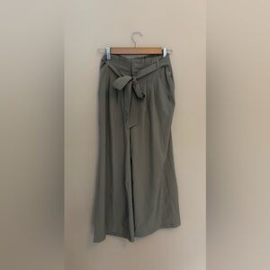 Thread & Supply Olive Green Wide-Leg Trousers with Tie Belt